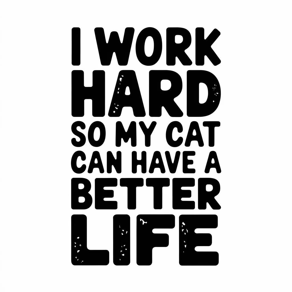 I Work Hard So My Cat Can Have A Better Life Funny Cat Mom Dad Shirt