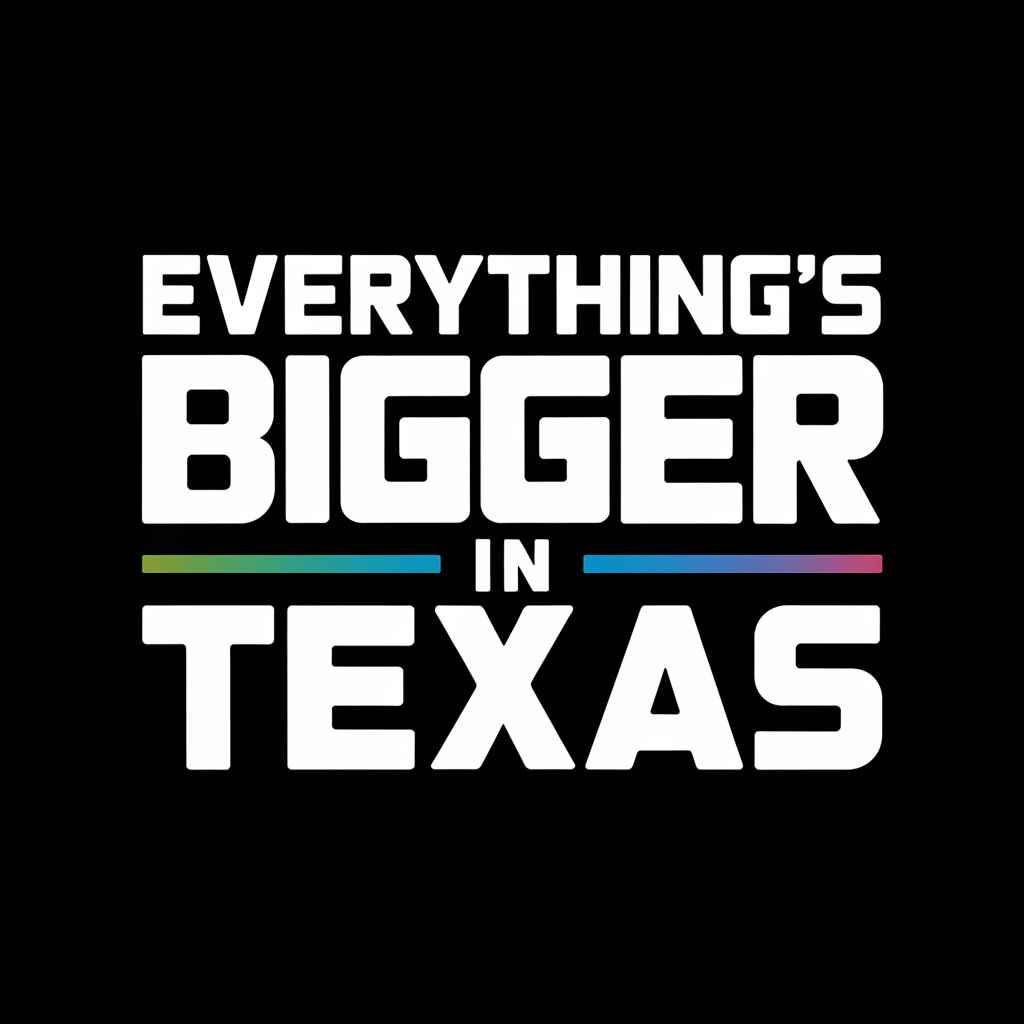 Everything's Bigger In Texas Bold Typography Funny Texas Pride T-Shirt