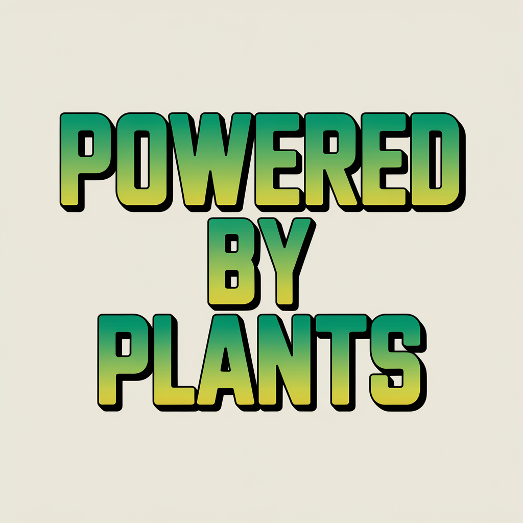 Powered By Plants Vegan Pride Bold Green Typography T-Shirt